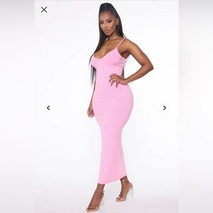 Fashion Nova Pink Midi Dress